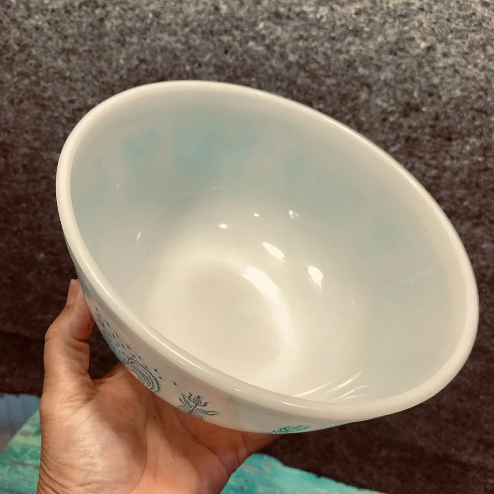Vintage Pyrex 403 Turquoise Amish Butterprint 2.5 Qt Mixing Bowl USA 1957-1968